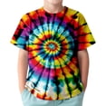 thumbnail image 2 of CAIXIA Tie Dye Shirt Kids Boys Girls Tie Dye Shirt Size 4-14 Hippies Senior Rainbow Tees T Shirts For Kids, 2 of 4