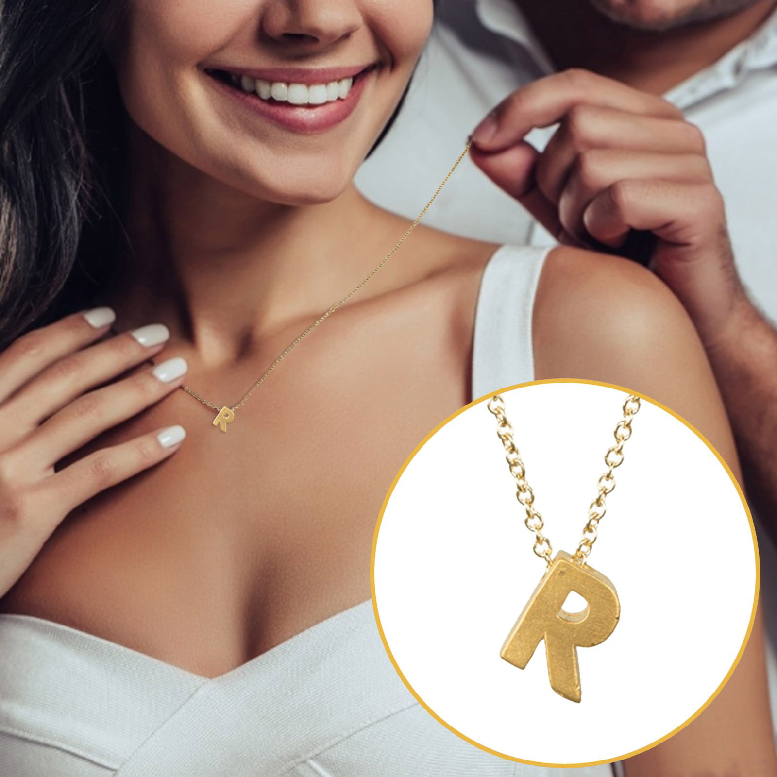 Diamond Letter R Pendant Necklace in 14k Yellow Gold | Kendra Scott