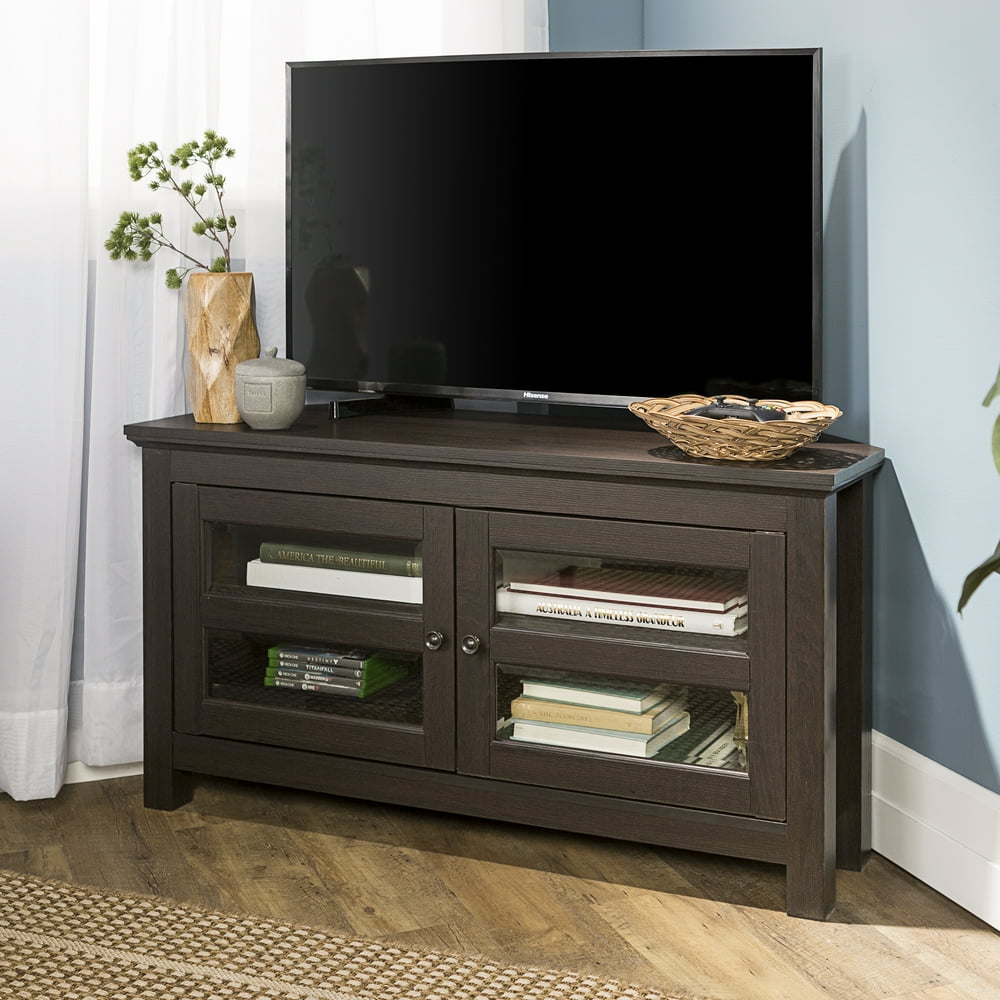Woven Paths Modern Farmhouse Corner TV Stand for TVs up to 50