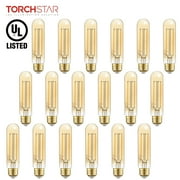 TORCHSTAR 18 Pack Dimmable Vintage Edison Bulbs, UL Listed T10 LED Bulb, Filament Light Bulb, 4.5W, 400lm, E26 Base, CRI90, 2200KAmberWarm