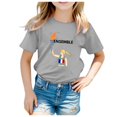 thumbnail image 1 of Vêtements d'Été pour Garçon, T-Shirt Imprimé Mode Unisexe, Manches Courtes, Col Rond, Gris 10 Ans-11 Ans, 1 of 4