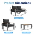 thumbnail image 6 of LazySunsets Aluminum Outdoor Patio Furniture Set, 4 Seats Outdoor Sectional with Coffee Table (Loveseat and Single Seat 2 Pcs), 6 of 9