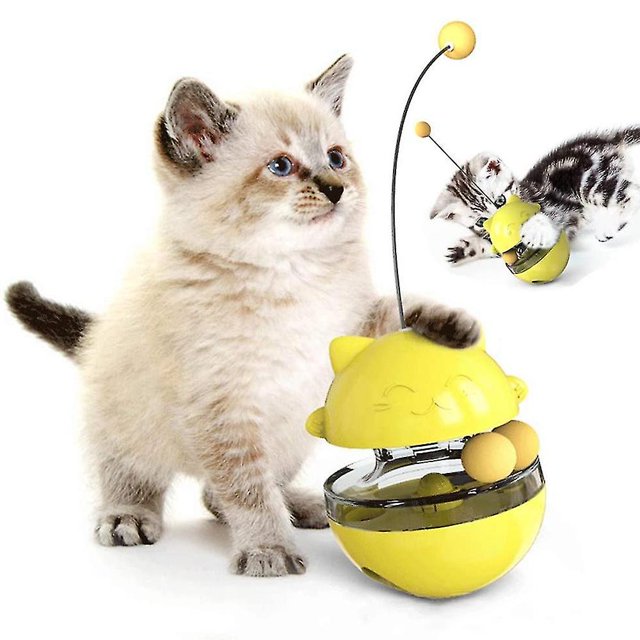 Juguetes terapéuticos para distribuidores de alimentos para gatos, juguetes de entrenamiento IQ rodantes
