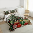 thumbnail image 3 of Manfei Vintage Christmas Gift Queen Comforter Set, Xmas Tree Bedding Comforter Set, Western Festival Theme Reversible Bedding Set, Microfiber Bedroom Decor, 3 Pieces, 3 of 8