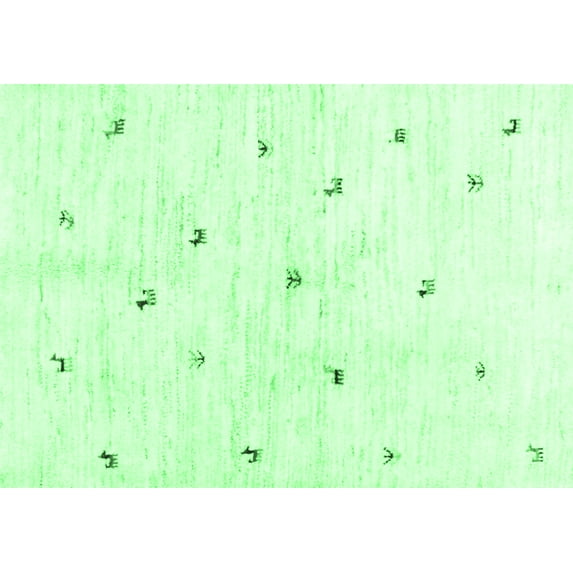 Ahgly Company Indoor Rectangle Solid Emerald Green Modern Area Rugs, 6' x 9'