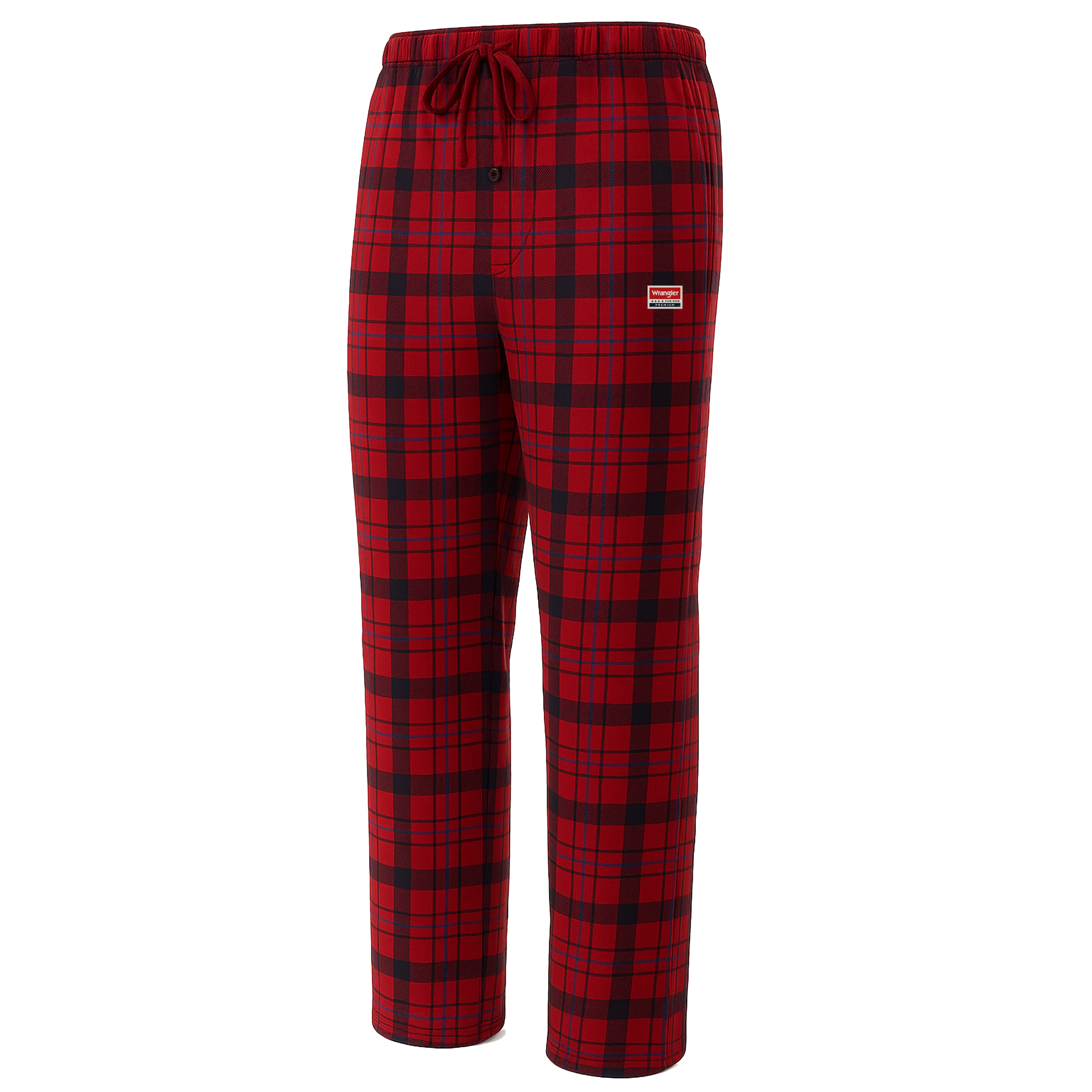 Wrangler Ultra Comfort Microfleece Men's Lounge Pants, Relaxed Fit, Plaid, 100% Polyester Fleece, M-2XL