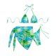 thumbnail image 1 of Traje de baño de mujer cómodo con estampado degradado teñido anudado con cordones y sobrefalda OAVQHLG3B Store lin121212, 1 of 4