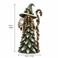 thumbnail image 2 of Christmas Forest Witch Resin Tabletop Figurine, Snowy Pine Tree Dress Witch Statue with Staff, Winter Holiday Mantel Shelf Decor for Home Party 1PC, 2 of 5