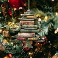 thumbnail image 2 of Christmas Tree Double Sided Acrylic Hanging Ornament,Xmas Tree Shaped Bookcase Pendants,Christmas Ornaments Decor,Books Stacked Decorations Christmas Books Lovely Acrylic Pendent, 2 of 5