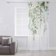 thumbnail image 3 of Sage Green Eucalyptus Semi Sheer Curtains Drapes for Living Room, Bedroom, French Doors Window 54 Inches Long, Aesthetics Floral Farm Foliage Rod Pocket Chiffon Curtain Drapery Voile Draperies Panel, 3 of 6