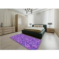 thumbnail image 5 of Ahgly Company Machine Washable Indoor Square Transitional Purple Mimosa Purple Area Rugs, 6' Square, 5 of 7