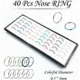 thumbnail image 2 of Nose Rings Studs 3 Sets 160Pcs Stainless Steel Studs Rings Piercing Pin Body Jewelry 1.5/2/2.5mm Ideal Gift for Girls and Wife or Daily Wear, 2 of 8