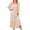 Beige, variant on RKSTN Long Sleeve Maxi Dress for Women Square Neck Casual Button Down Boho Floral Print Fall Long Dresses