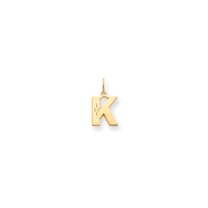 14k Yellow Gold Initial K Charm