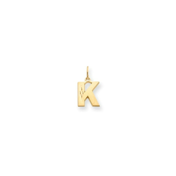 14k Yellow Gold Initial K Charm