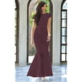 thumbnail image 2 of KOH KOH Long Cap Short Sleeve Flowy Fishtail Wedding Party Evening Prom Gala Cocktail Bridesmaid Full Floor Length Tube Formal Maxi Dress Gown For Women Maroon Wine Red Medium US 8-10 NT165, 2 of 5