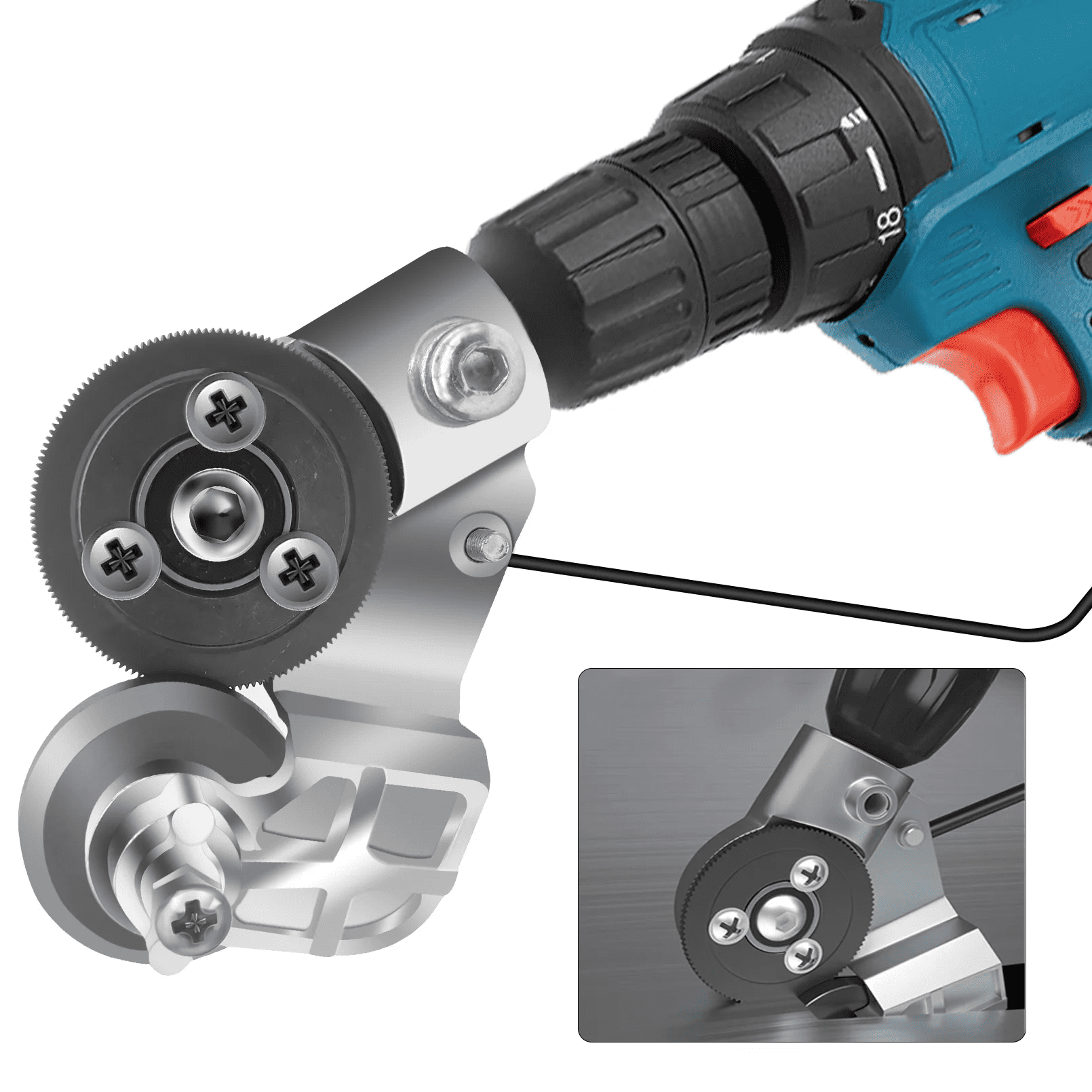 Tmalltide Electric Drill Plate Cutter, Metal Nibbler Drill Attachment, Sheet Metal Knife for