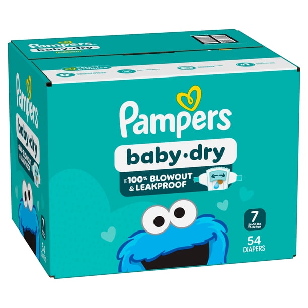 Pampers Baby Dry Baby Diapers Size 7, 54 Count (Select for More