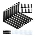 thumbnail image 3 of Tnarru 8 Pcs Ensembles de Supports d'Angle pour Jointures Support Mural Robuste Support Mural pour Placard Noir, 3 of 8