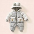 thumbnail image 2 of 18-24 Months Toddler Baby Snowsuits Hooded Romper Jumpsuit Cute Design Outwear Jackets Outfits for Girls Boys Toddler Kids Winter Clothes, 2 of 7