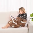 thumbnail image 4 of Leopard Print and Footballs Pattern Blanket Hoodies for Kids 6-13YR Oversize Wearable Blanket Hoodies for Boys Girls Teens, 4 of 7