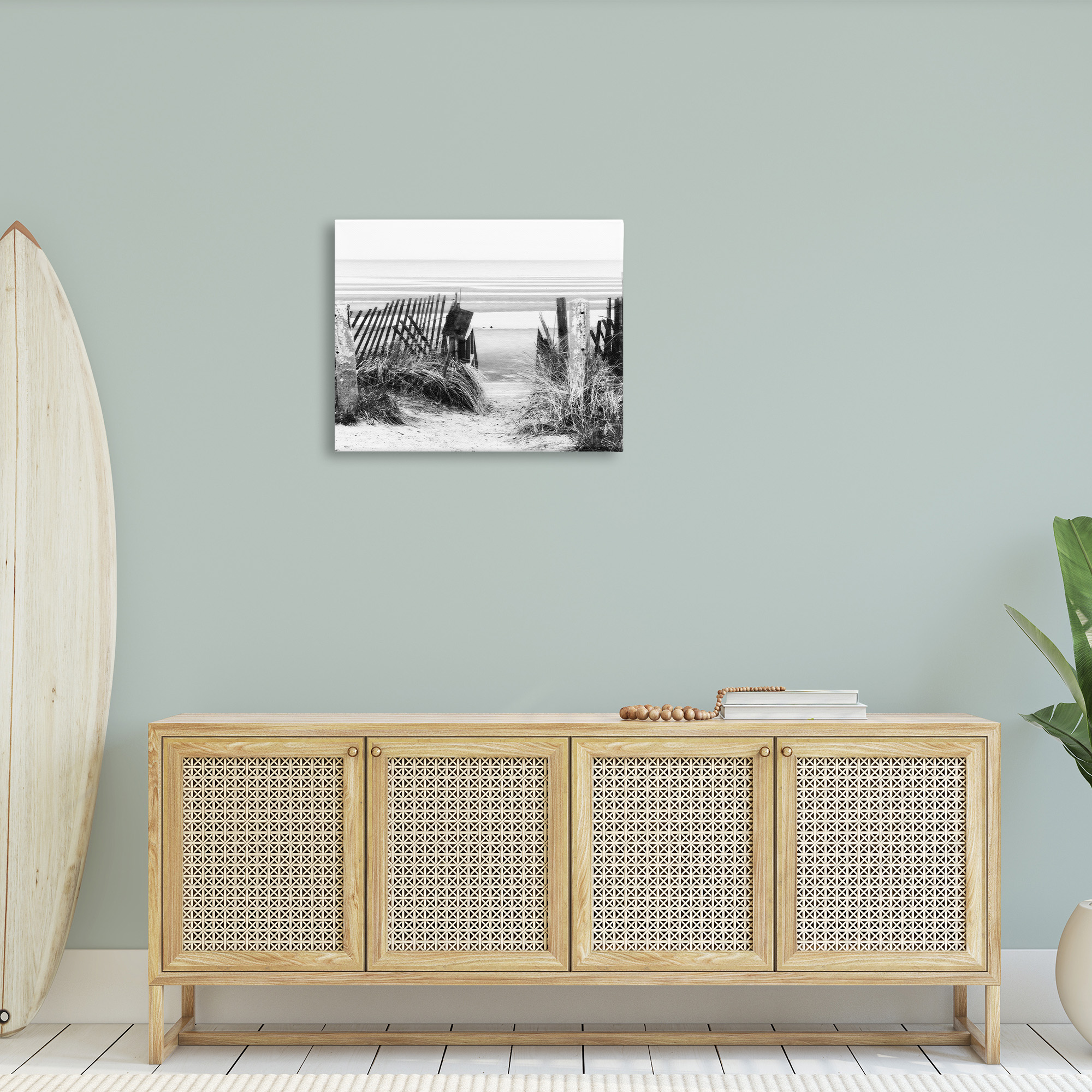 Stupell Industries Fenced Beach Path Landscape Photography Gallery Wrapped Canvas Art Print Wall Art, 30 x 24
