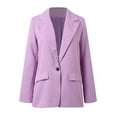 thumbnail image 6 of Gyexs Casual Blazers for Women Open Front Business Suit Jacket Long Sleeve Button Tops Lapel Cardigan Coat with Pockets, Purple, Size XL, 6 of 6