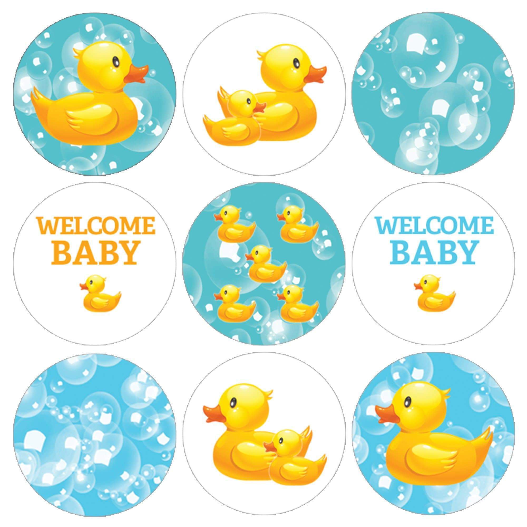 Yellow Rubber Duck Thank You for Coming Sticker Labels Set of 30 Children Birthday Baby Shower