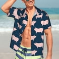 thumbnail image 5 of Lsque Pig 1 pattern Hawaiian Shirt for Men, Unisex Summer Beach Casual Short Sleeve Button Down Shirts-Medium, 5 of 9