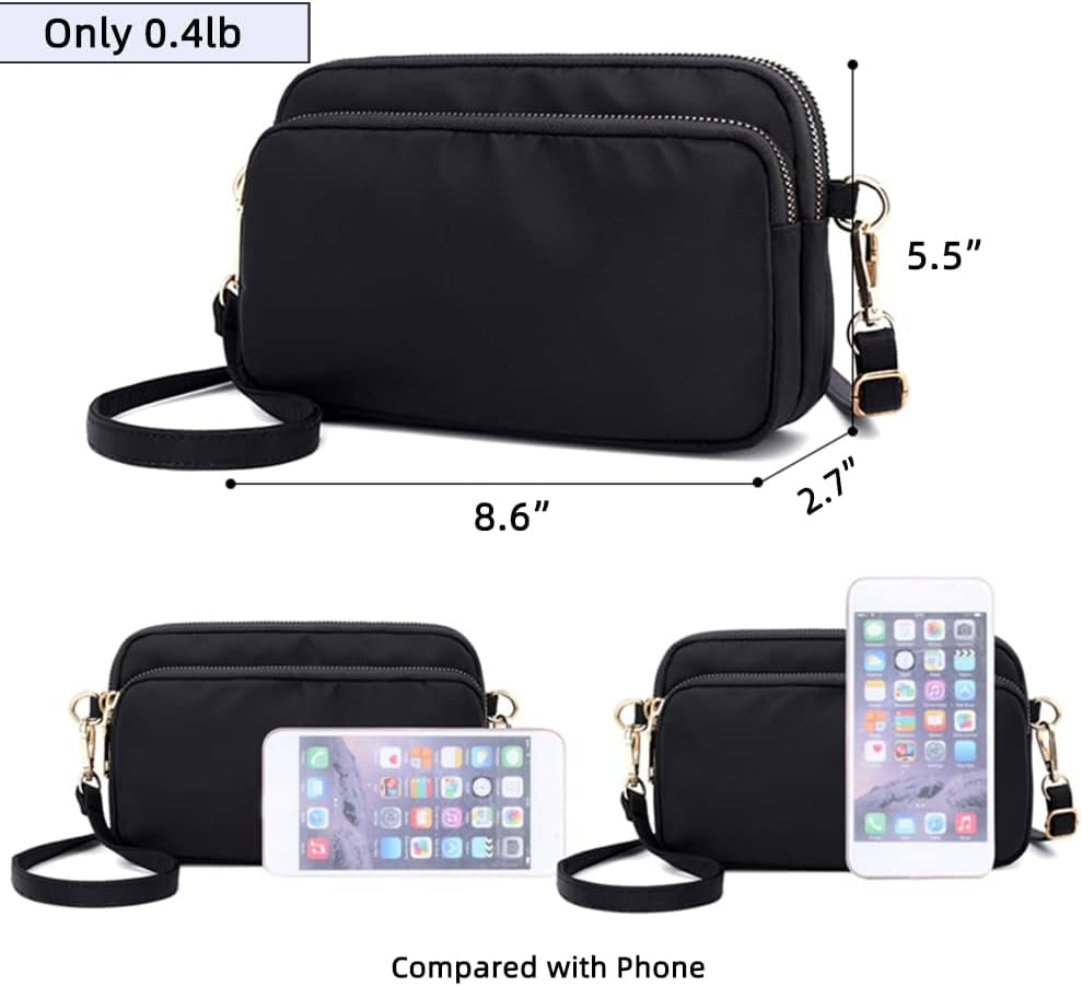 Crossbody Bag for Women, Lightweight Purses Nylon Small Shoulder Bag Satchel