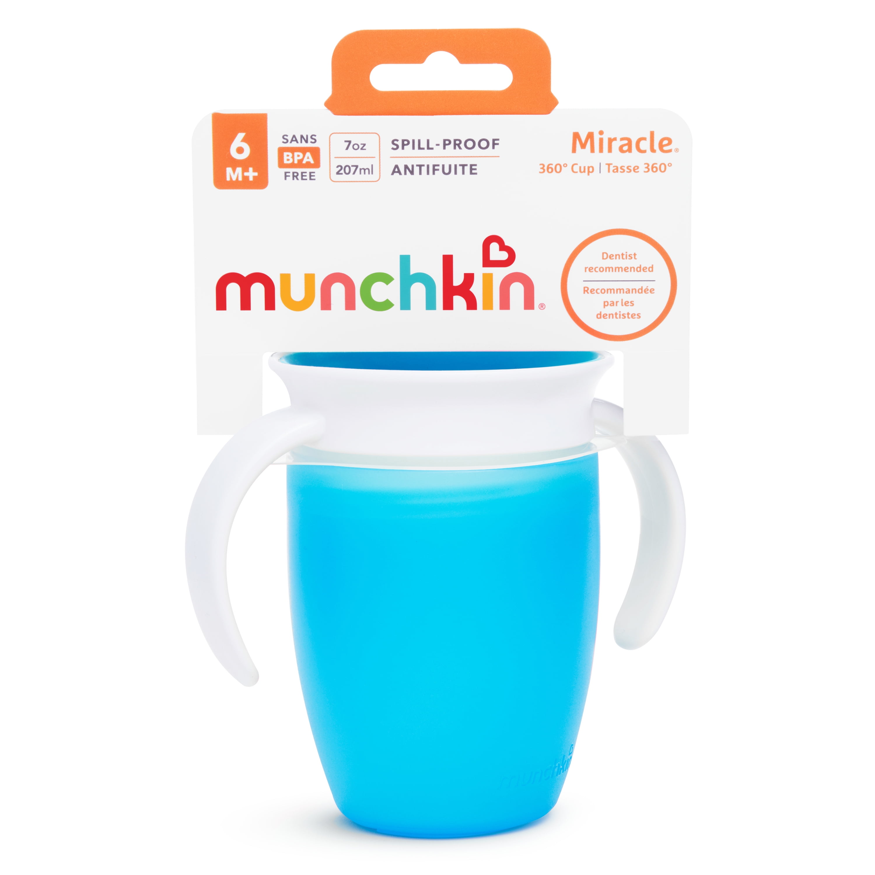 Munchkin® Miracle® 360 Trainer and Toddler Sippy Cup Set, a prueba de  derrames, 7 y 10 onzas, paquete de 3, azul/verde