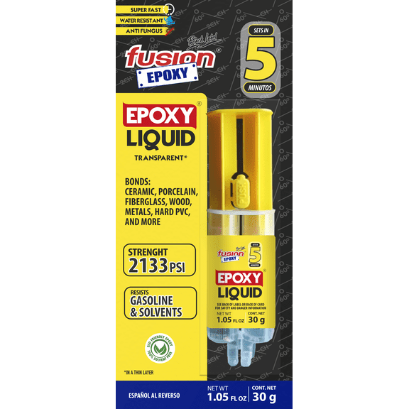 Fusion Epoxy | Epoxy Liquid | Clear Epoxy Adhesive Syringe | 1.05 fl oz