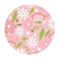 thumbnail image 3 of YFYANG Round Fitted Table Cloth, Waterproof Pink Cute Floral Doodle Pattern Polyester Table Cover, Indoor Outdoor Decorative Tablecloths with Elastic Edge, 3 of 7