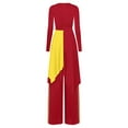 thumbnail image 4 of iiniim Women Worship Metallic Praise Dance Dress with Baggy Pants Liturgical Dancewear Red M, 4 of 7