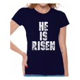 thumbnail image 1 of Awkward Styles He Is Risen Shirt for Women Christian Shirts for Women Happy Easter Gifts for Her Easter Christian Outfits Jesus Tshirt Bible Verse Matthew 28:6 Women's Easter Tshirt Easter Theme Shirt, 1 of 4