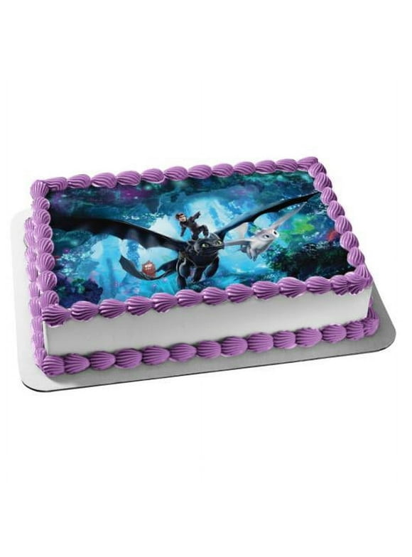 How To Train Your Dragon: The Hidden World Personalized Birthday Edible Frosting Image 1/4 sheet Cake Topper abpid22423