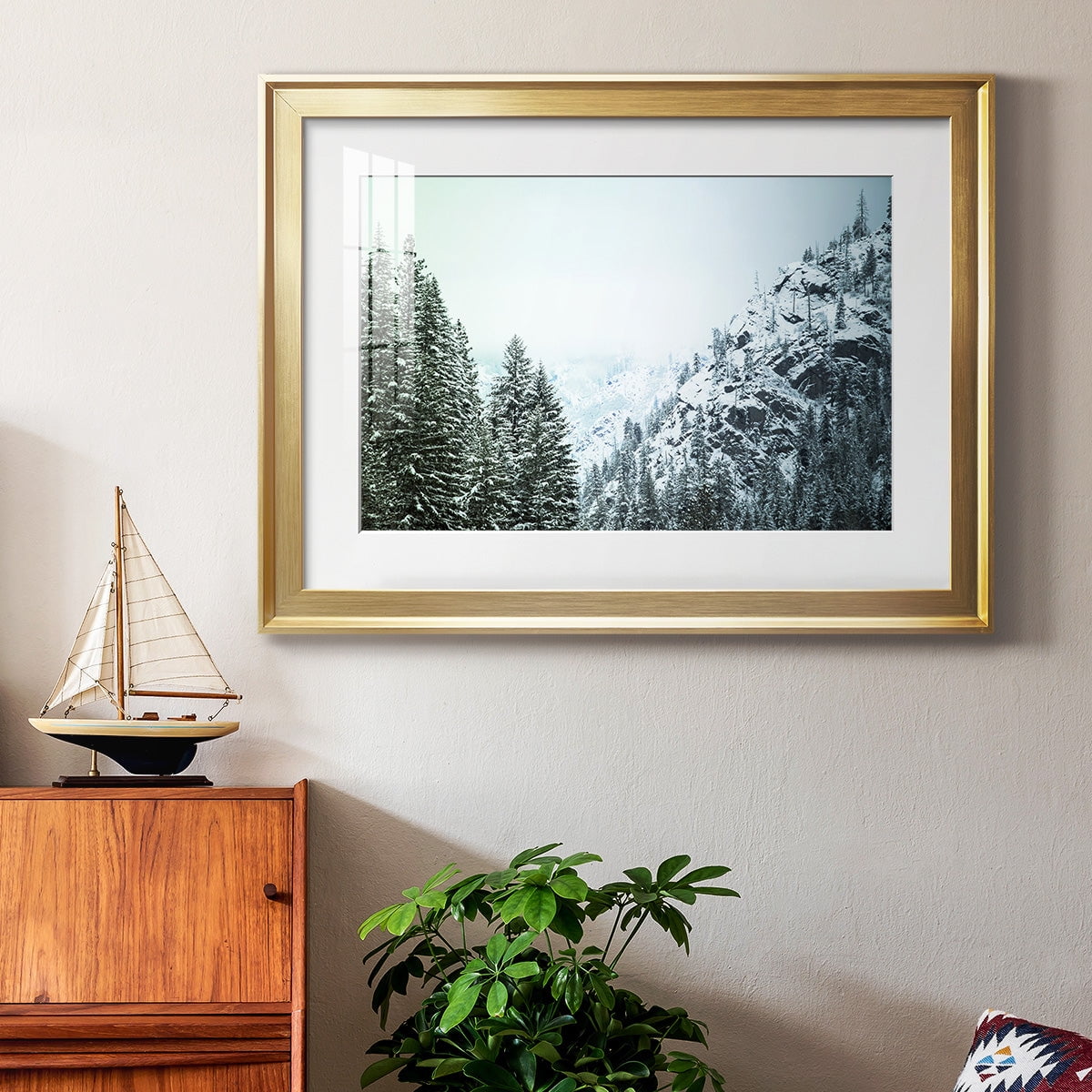 Snowfall in Cascadia II V1 Premium Framed Print - Ready to Hang