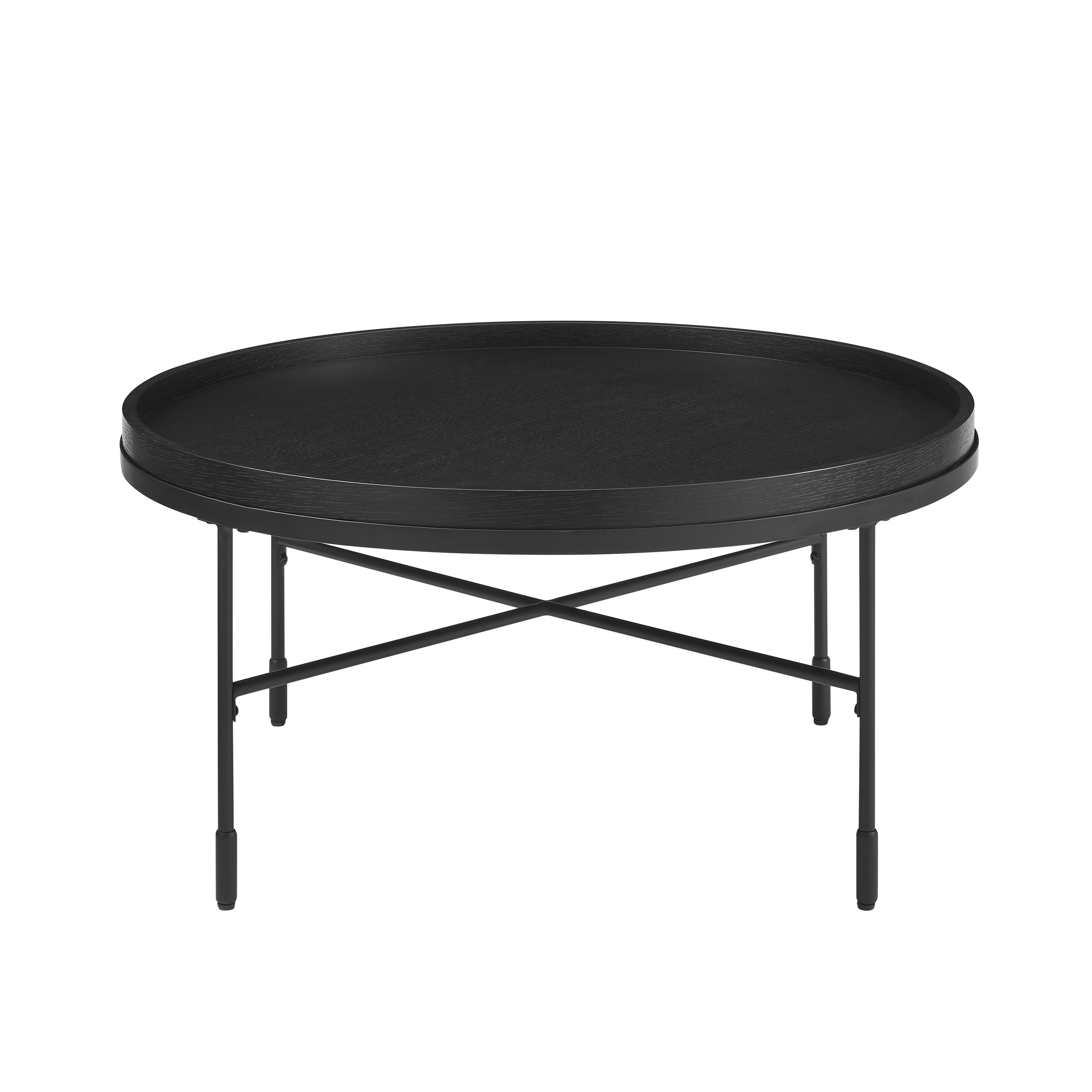 Linon Soloman Wood Metal Coffee Table Black