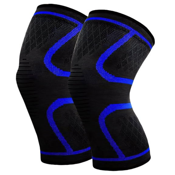 XIRQI 2026 New 2Pcs Knee Brace,Customizable Fit Knee Compression Sleeve,Extra Compression Knee Sleeve for Running,Fitness,Sports,Blue,Xl