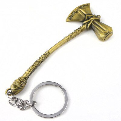 Llavero Original de los Vengadores de Disney, llavero de martillo de Thor para llave de coche, llavero para niños, cadena colgante de mochila, regalo de Metal Fivean unisex
