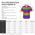 thumbnail image 4 of Fotbe Colorful Glitter Rainbow Hawaiian Shirt for Men Unisex Summer Beach Casual Short Sleeve Cotton Linen Button Down Shirts-Large, 4 of 5