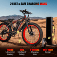 thumbnail image 4 of EOEOTWO 26'' Fat Tire Electric Mountain Bike for Adults, 1500W 48V 15Ah Battery, 60Miles Long Range, 34MPH High-Speed  Cruiser Ebike, All-Terrain Bicycle with Front Suspension & LED Display UL2849, 4 of 15