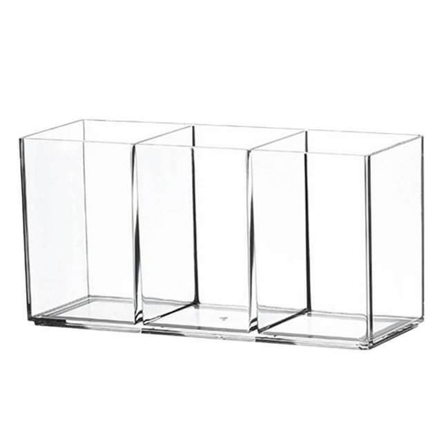Acrylic Cutlery Organizer Rack 3 Compartment Clear Utensil Storage Caddy for Kitchen Countertop Keeps Forks & Spoons Minimalist Countertop Organizer for Dining Prep