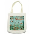 thumbnail image 1 of Wall Tote Bag, Fragment of Brickwork Close-up Photograph Old Damaged Dramatic Wrecked Grunge Texture, Cloth Linen Reusable Bag for Shopping Books Beach and More, 16.5" X 14", Cream, by Ambesonne, 1 of 2