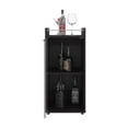 thumbnail image 5 of Nmkwnr Single Glass Doors Bar Cabinet with Open Shelf and Inner Shelf, Bar Cart for Dining Room, Kitchen, Black, 5 of 8