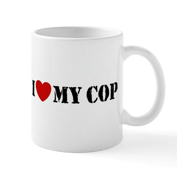 CafePress - I Love My Cop Mug - 11 oz Ceramic Mug - Novelty Coffee Tea Cup