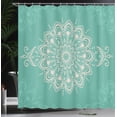 thumbnail image 3 of Ambesonne Oriental Shower Curtain, Mandala Art Design Floral, 69"Wx84"L, Seafoam Eggshell, 3 of 4
