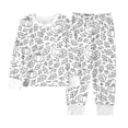 thumbnail image 3 of Lullu Girls Thanksgiving DIY Coloring Pajamas Long Sleeve Top Pants Sleepwear, Sizes 2-10, 3 of 6