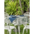thumbnail image 3 of Outdoor Tablecloth with Umbrella Hole for Patio/Picnic/Party/Camping, Watercolor Green Forest Waterproof Table Cloth Round Cover Washable, Misty Cloud Trees Linen Texture (Dia 60"), 3 of 8
