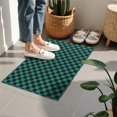thumbnail image 4 of Teal and Black Checkerboard Pattern Door Rugs,Washable Non Slip Door Mats Indoor,Decorative Door Mats,Entry Mat Indoor for Entrance,Bedroom,Kitchen,Bathroom,16"x24", 4 of 6